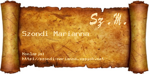 Szondi Marianna névjegykártya