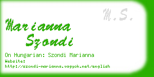 marianna szondi business card